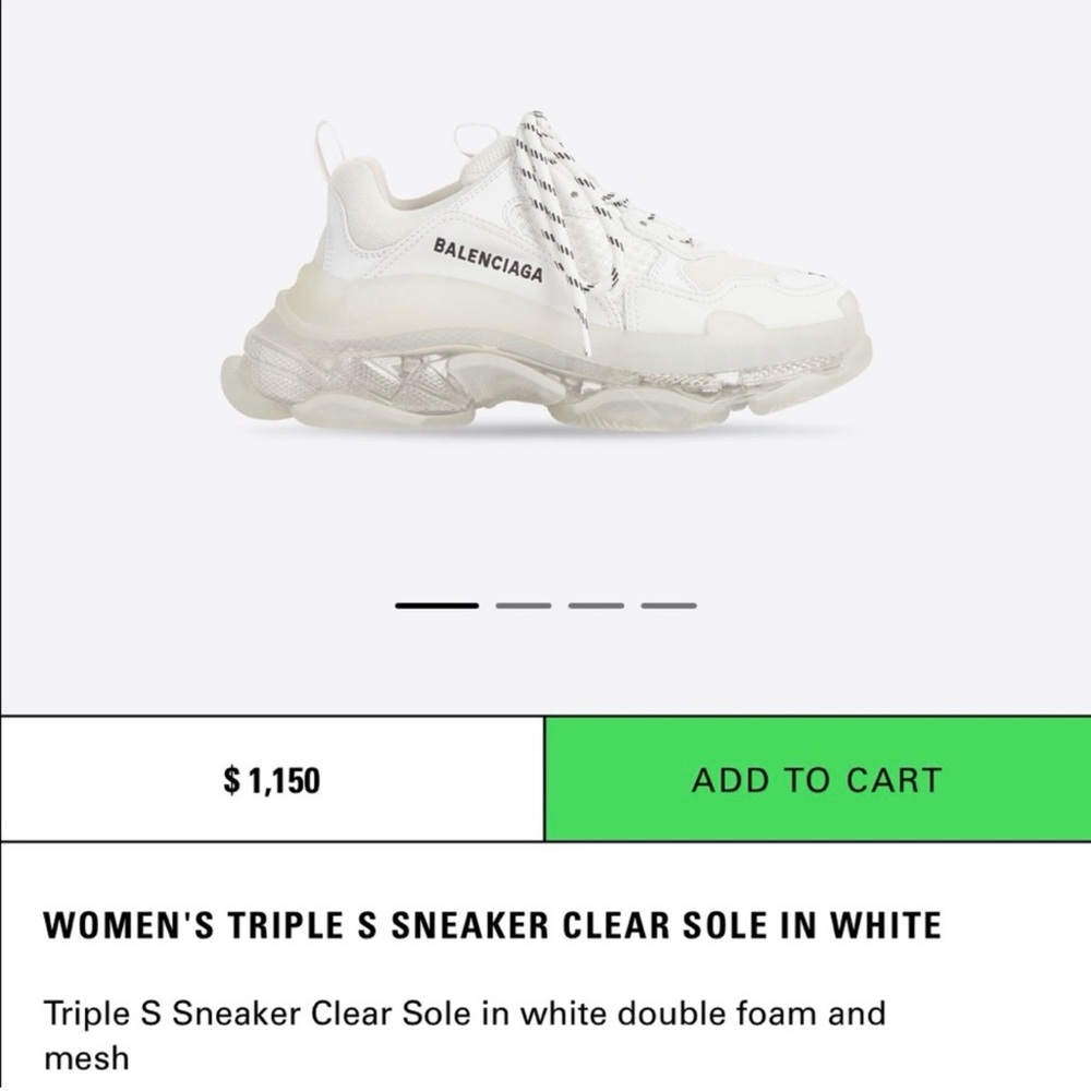 Balenciaga Women's Triple S Sneakers in White and Gray